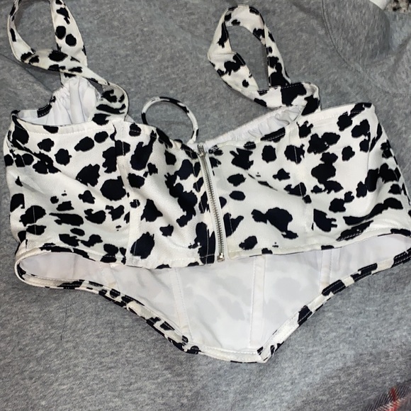 Cotton Candy LA cow print corset top - Picture 3 of 3